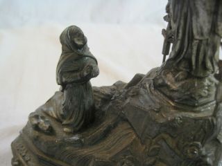 Antique Our Lady of Lourdes Music Box Metal Statue Ave Maria Religious Decor LB 2