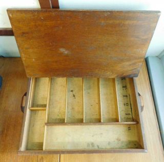 Lovely Antique Oak Bespoke Cutlery Canteen Utility Box With Sections C1920s