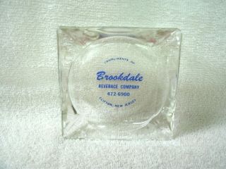 Vintage Advertising Glass Ash Tray Brookdale Beverage Co - - Clifton Nj