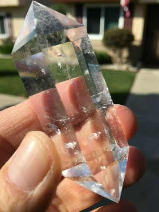 Double terminated polished clear quartz crystal point from Brazil 2