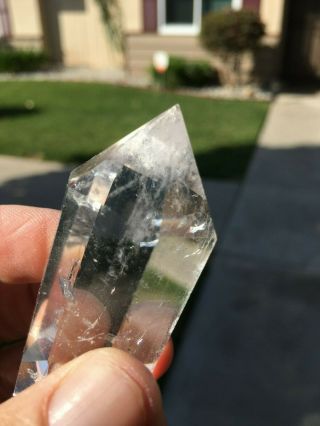 Double terminated polished clear quartz crystal point from Brazil 4
