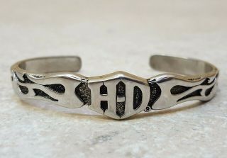 Stainless Steel H - D Flame Design Harley Davidson Motorcycle Bracelet Cuff
