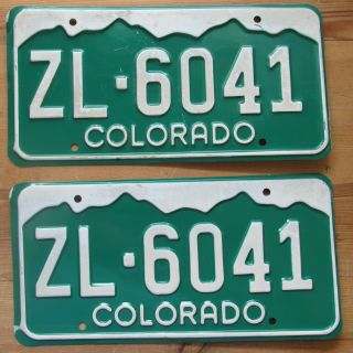 Colorado 1977 Summit County License Plate Pair - Quality Zl - 6041