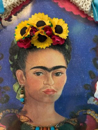 Frida Kahlo Craft Frame Mexican Folk Art 3D Diorama Shadow Box 16”X 12” 2