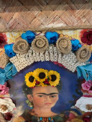 Frida Kahlo Craft Frame Mexican Folk Art 3D Diorama Shadow Box 16”X 12” 5