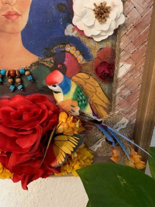 Frida Kahlo Craft Frame Mexican Folk Art 3D Diorama Shadow Box 16”X 12” 6