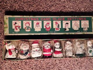 Vintage 1950 ' s 8 Piece Christmas Card Place Settings Made in Japan 3