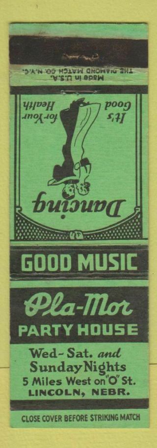 Matchbook Cover - Pla Mor Party House Lincoln Ne Dancing