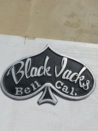 Car Club Plaque.  " Black Jacks " - Bell Cal