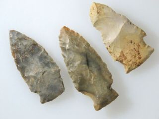 group of 10 colorful Archaic - Woodland points,  Jackson Co. ,  IL.  x Fricke 4