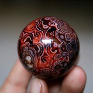 41MM Madagascar Crazy Lace Banded Agate Energy Sphere Ball 4