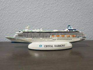 Crystal Harmony Cruise Ship Display Model 7 1/2 " Travel Souvenir Resin