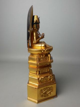 JAPANESE 29.  5cm 11.  6” GOLD GILT LACQUERED WOOD BUDDHA DAINICHI NYORAI STATUE NR 4