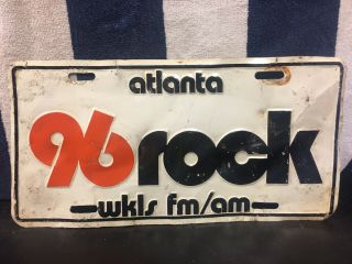 Vintage Atlanta 96 Rock Booster License Plate