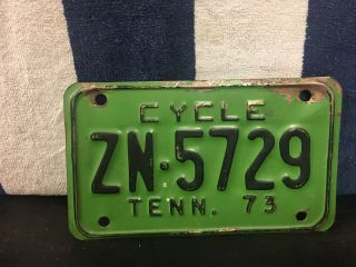 Vintage 1973 Tennessee Motorcycle License Plate