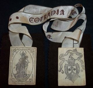 Spain C1900´s Old Attire Cofrady Of Our Lady Of The Virign Of Mount Carmel Rare