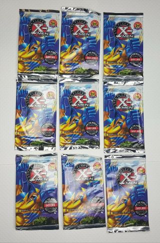 9 Packs X - Men Xmen Marvel 1995 Fleer Foil Packs Trading Cards Canadian Version