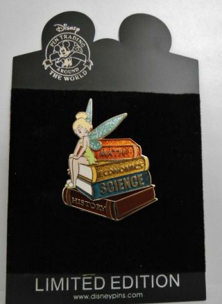 Disney Tinker Bell Sitting On A Stack Of School Books Autumn Pin Set Le 135 Pin