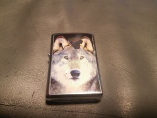 Zippo Wolf Chrome Lighter 2004 Wolf Coming Off Cosmetic Blemishes Authentic
