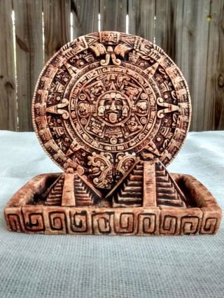 Aztec Solar Sun Stone Calendar Wall Plaque Mayan Maya Inca Sculpture Statue Art