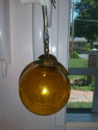 Vintage Antique Kugel Ornament Gold 1.  5 " Germany