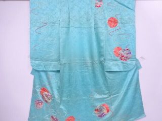 76093 Japanese Kimono / Antique Kimono / Shibori / Embroidery / Bell