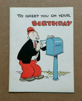 Wimpy (popeye Cartoon Character) Pop - Up Birthday Card,  1934
