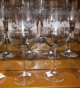 Disney Parks Epcot World Showcase Set Of 2 Stemmed Wine Glasses Two Glass