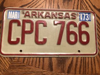 1973 Arkansas Vintage License Plate All Cpc 766