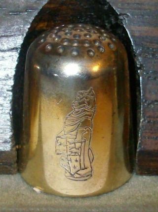 A 60th Birthday Tribute Silver Gilded Queens Beast Heraldic Thimble - - No 4 Cwc