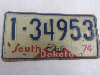 1974 Minnehaha County South Dakota License Plate