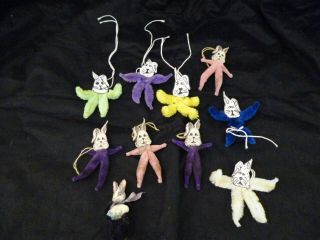 Vintage Chenille Pipe Cleaner Paper Face Rabbits 10