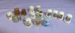 16 Thimbles Wood Limoges Papel Currier Ives Rawcliffe Pewter W.  Germany Crystal