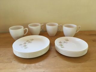 Vintage Harmony House Starburst Melmac Avalon Cups,  Saucers,  Plates - Set Of 20
