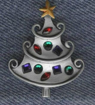 Pretty,  Fun " Jj " Christmas Tree Pin