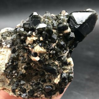 110g Rare Natural Black Quartz Crystal Cluster Mineral Specimen Lyq599
