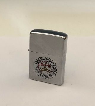 Vintage Slim Zippo Lighter University Of Pennsylvania
