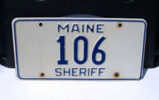 Vintage Maine Sheriff License Plate Highway Patrol State Trooper Police 106