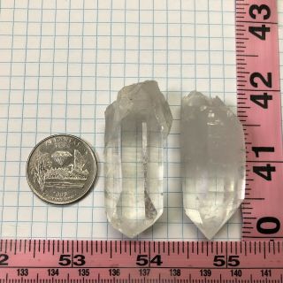 2nice Arkansas Quartz Crystals With Good Points 514 - 12 W/ Record Keeper
