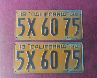 1934 California License Plates ( ((pair)) )