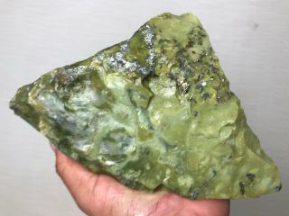 Top Quality Solid Green Serpentine Rough 2.  5 Lb - From Peru