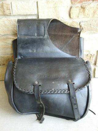 Vintage Leather Harley Davidson Motorcycle Saddle Bag