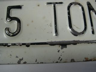 Vintage 50s 5 TON TOPPER License Plate Tag Truck Pick - up Add - on Ford Chevy Dodge 7