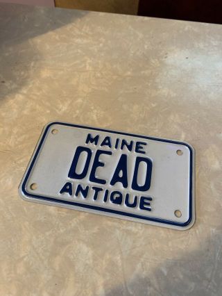 Vtg Old Antique Motorcycle Vanity Grateful Dead License Number Maine Plate Usa