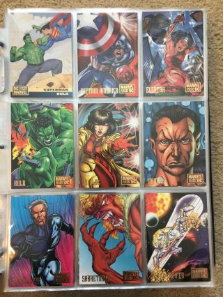 1995 Dc Versus Marvel Comics Trading Cards Complete Base Set 1 - 100 Fleer/skybox