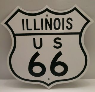 Illinois Us Route 66 Metal Highway Road Sign Measures 16 " X 16.  5 " And 1.  5 Lbs