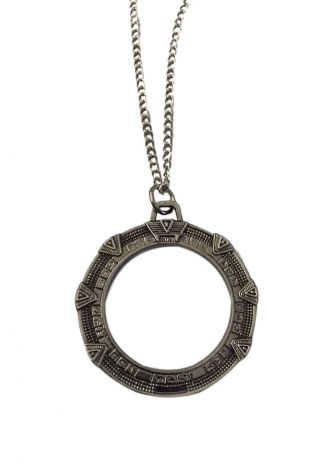 Stargate Sg - 1 Stargate Pewter Pendant Chain Necklace