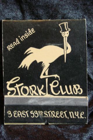 Vintage Stork Club Nyc Oversized Matchbook