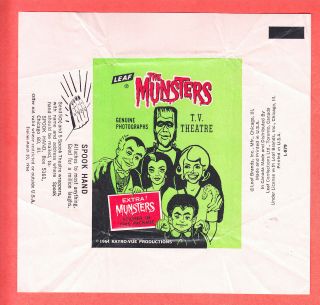 1964 Leaf The Munsters Wax Wrapper Nm