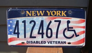 York Disabled Veteran License Plate Military 412467